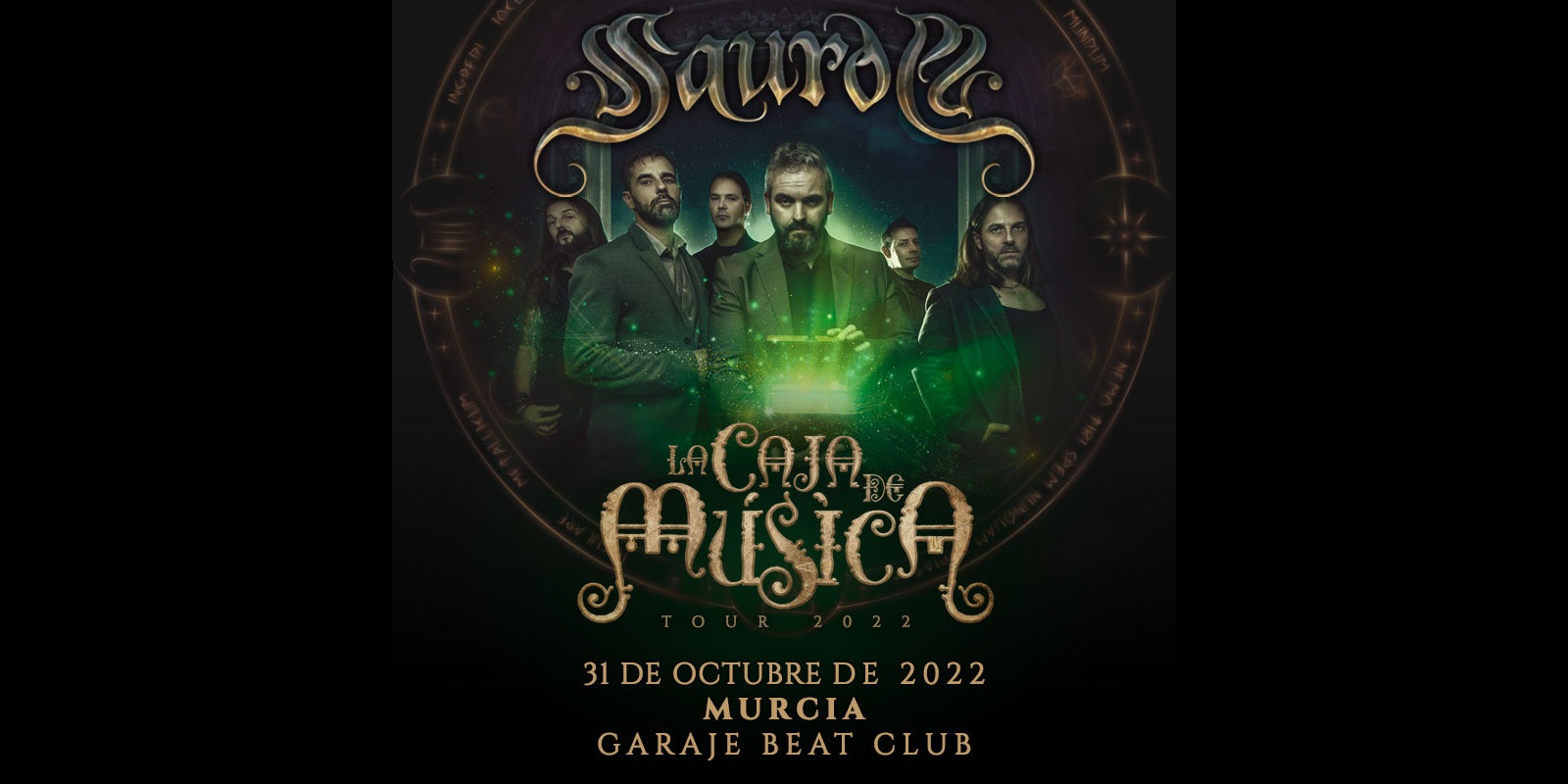 cartel del concierto de Halloween de Saurom en Murcia cartel del concierto de Halloween de Saurom en Murcia